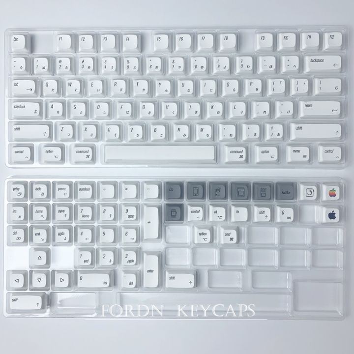 minimalist-white-keycap-xda-profile-japanese-pbt-dye-sub-คีย์บอร์ดเครื่องกล-keycap-124-คีย์