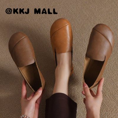 KKJ MALL รองเท้า รองเท้าแตะ ธรรมดา ใส่เดินทาง แฟชั่น เกาหลี สวยๆ ย้อนยุค วรรณกรรมและศิลปะ หัวกลม