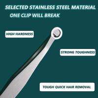 【CW】 Hair Trimming Removal Tweezer Stainles Round