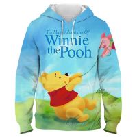 Sudadera con capucha con estampado 3D de Winnie The Pooh para niños y niñas, ropa de calle Unisex, moda Harajuku, chaqueta informal