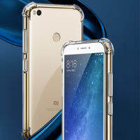 【2023 NEW】 สำหรับ Mi Max 2 Soft &amp; Flexible TPU Ultra-Thin Case กันกระแทก4มุมกันชนคริสตัลฝาหลังโปร่งใส