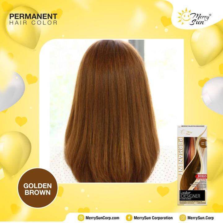 Merry Sun Permanent Hair Color Hair Dye Kit Golden Brown Lazada Ph 8255