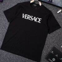 ร้อน, ร้อน★Summer Cotton Short-sleeved Versace T-shirt New Mens Color Classic Logo Printing Mens and Womens Trendy T-shirts.