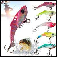 OWENSERT 4pcs จมลง รอกสปินเนอร์ ชุดปักเลื่อม ช้อนโลหะโลหะ ล่อ VIB Wobblers crankbaits ตะขอสามชั้น เหยื่อตกปลาโลหะ