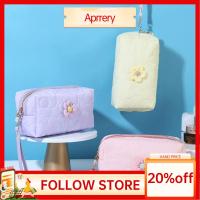 Aprery กระเป๋า Tas Kosmetik ผ้าฝ้ายน่ารักมีเชือกกระเป๋าเก็บของแข็งแรงและใส่ของได้จุสี