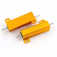 RX24 50W 100R 100RJ Metal Aluminum Case High Power Resistor Golden Metal Shell Case Heatsink Resistance Resistor 100 ohm 50w WATTY Electronics