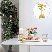 Leetshop Candle s Menorah 7 สาขา Menorah Metal ศาสนา Menorah Temple Holder