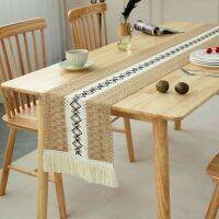 Table Linen Table Runner ผ้าคอตตอนลินินสีกาแฟสีขาวพู่ผ้าปูโต๊ะผ้าแถบยาวผ้าคลุมเปียโนผ้าปูโต๊ะกาแฟผ้าปูโต๊ะรับประทานอาหารตู้ทีวีผ้าปูโต๊ะผ้าธง