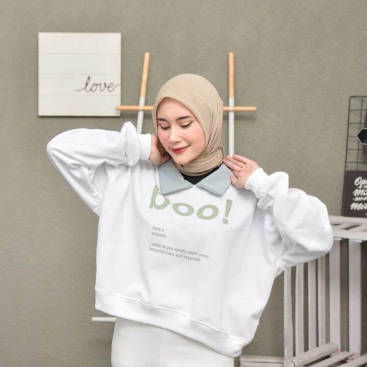 AC_/NEW ARRIVAL - SWEATER BOO COLAR / Sweater Wanita Terbaru 2021 / Sweater  Crop Wanita Korean Style / Baju Sweater Ootd Hijab / Baju Atasan Wanita  Model Crop / Sweater Kerah Japan /
