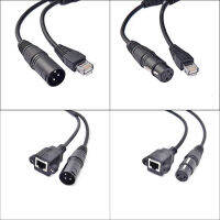 3pin XLR ชายหญิง RJ45เชื่อมต่อเครือข่ายอะแดปเตอร์แปลงสายเคเบิ้ลสำหรับไมโครโฟน Behringer ระบบลำโพงและวิทยุ