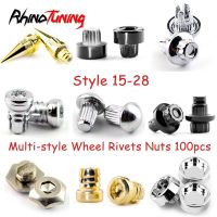 100Pcs Universal ล้อ Rivets หลายรูปแบบสำหรับขอบหมวก Lip Screw Bolt ยางตกแต่งรถเปลี่ยนถั่ว Accessroies