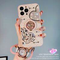 เคสมือจับสำหรับโทรศัพท์มือถือแหวนวาวแวววาวเพชรพลอยเทียมสำหรับ Iphone 14 13 12 11 Pro Max 7 8 Plus สร้อยข้อมือความรักสุดหรู