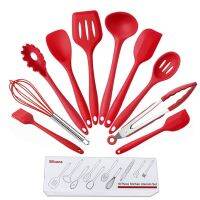 สี Non-Stick ชุดเครื่องครัวชุดเครื่องครัวซิลิโคน10เครื่องมือทำครัว