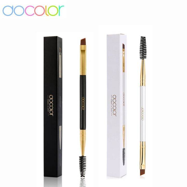 docolor-double-head-makeup-eyebrow-brush-double-sided-blending-eye-eyebrow-flat-angled-make-up-brush-comb-double-ended-tool-makeup-brushes-sets