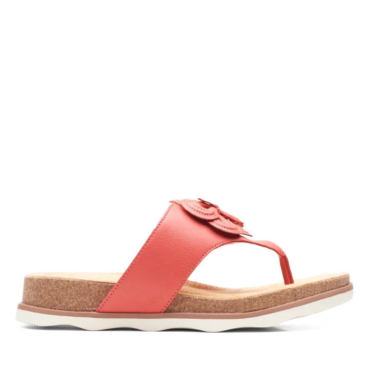 Clarks Brynn Style Flat Sandals Bright Coral | Lazada PH