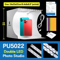 Puluz Photo Studio Box Mini Ring LED Lightbox Photography Lighting Studio Shooting Tent Box Kit &amp; 6 Color Photographic Backdrops