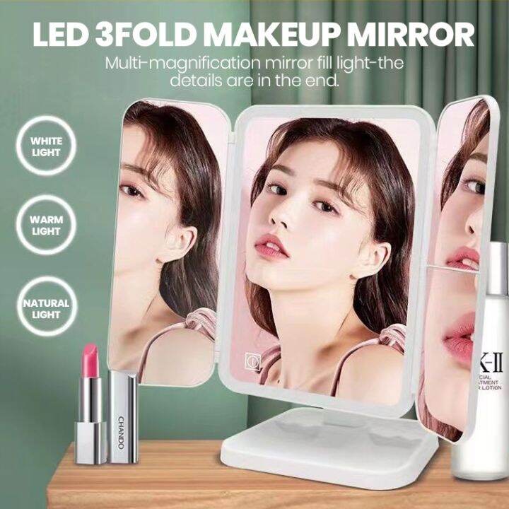 Bedroom dressing mirror with LED light can be infinitely dimmed desktop