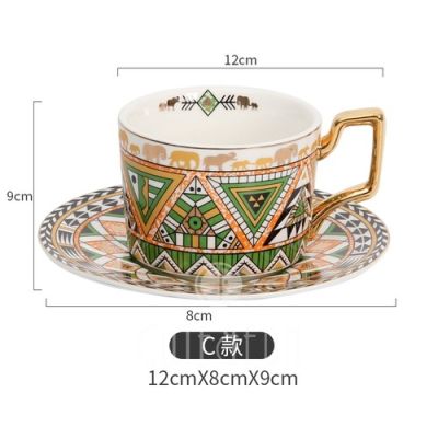 Nordic Creativity Coffee Cup and Saucer Set Modern Design Ceramic Breakfast Coffee Cups Home High Quality Caneca Mugs BC50BD