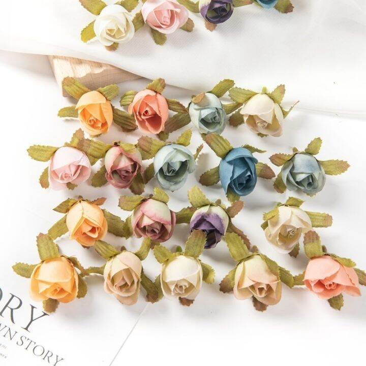 100pcs-2cm-mini-artificial-flowers-scrapbook-christmas-wedding-party-wreath-silk-rose-home-decor-bridal-accessories-clearance