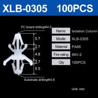 แผงวงจรรั้วกันพีซีไนลอนชนิด Xlb 100ชิ้น Pcb คอมพิวเตอร์ Spacer พลาสติกการสนับสนุนคอลัมน์การเว้นวรรคสองหัว