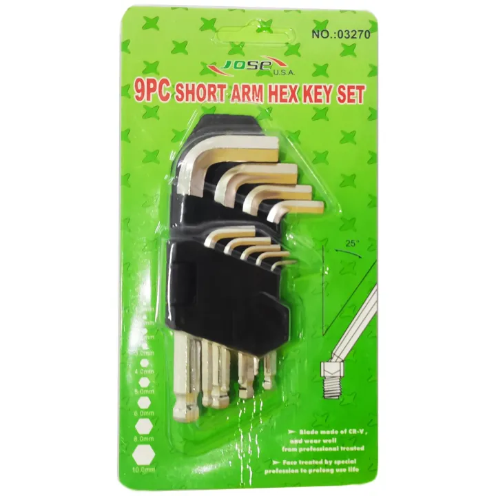 9 Pcs. Allen Wrench Set (HEX KEYS) JOSE belt for men | Lazada PH