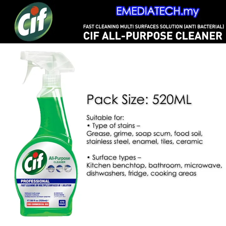 Cif Professional All Purpose Cleaner AntiBacterial Spray (520ML) Lazada