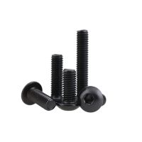 Pan Head Hex Hexagon Socket Screws M3 M4 M5 DIN7380 Black 304 Stainless Steel Round Mushroom Button Head Allen Bolt Screws Nails Screws  Fasteners