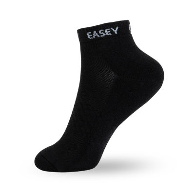Easey ถุงเท้าเพื่อสุขภาพ ลดกลิ่นอับ ES Cushion - Quarter MT Black