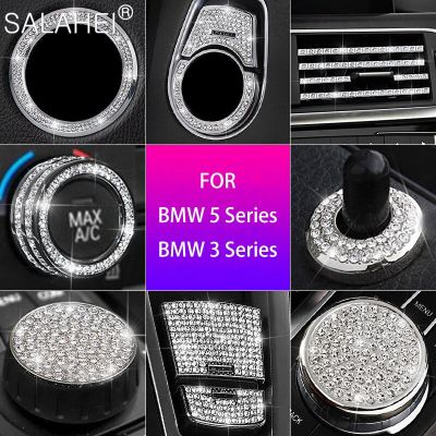 Car Crystal Rhinestones Interior Stickers Volume Knob Decoration Ring For BMW 5 Series GT7 3 Series X3 X4 X5 X6 Auto Accessories