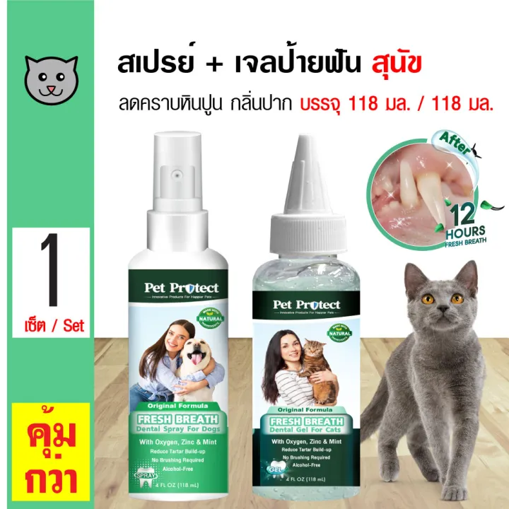 Pet Protect Cat Dental Spray สเปรย์ดับกลิ่นปากแมว สูตร Original (118