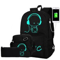 New Luminous School Bags For Boy Starry Sky Student Backpack Daypack Shoulder 15-16 Inch With USB Charging Port Lock Backpacks