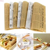 50pcs Kraft Wax Paper Food Grade Grease Paper Bread Sandwich Burger Fries Nonstick Oilpaper Kitchen Baking Tools Parchment Paper