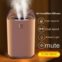 3L Large Capacity Air Humidifier for Home With Coloful LED Double Nozzle Usb Aromatpy Humidifiers Diffusers home Appliance