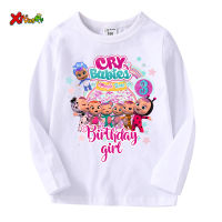 Girl Birthday T Shirt Party Long Sleeve Shirt Babies Girls T-Shirt Hoodies Kids Clothes Children Birthday Party Outfit Clothing