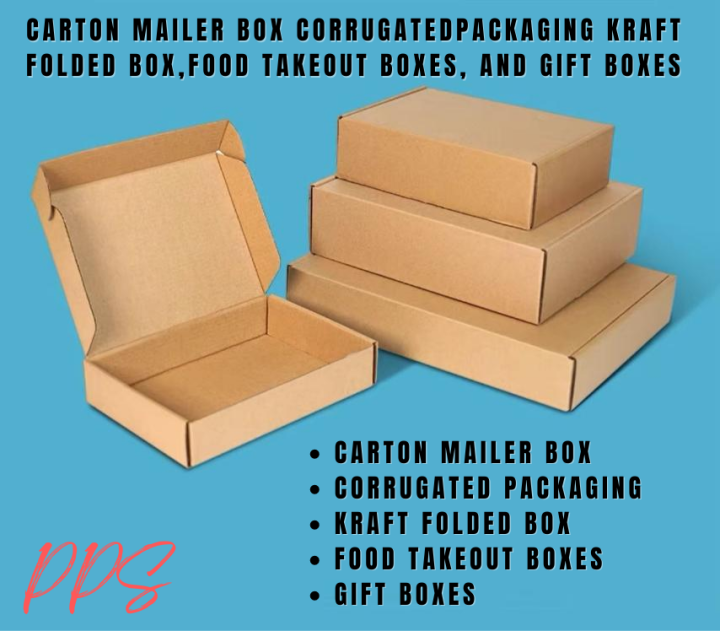 Carton Mailer Box Corrugated Packaging Kraft Folded box, Food Takeout