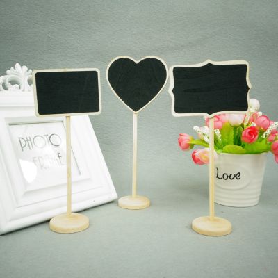 20pcslot 3 designs wooden Chalkboard Blackboard Stand Place Card Holder Table Number vintage rustic wedding decoration