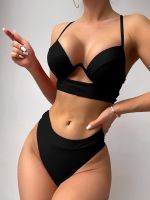 hotx 【cw】 2023 New V-neck Push Up Cut Out Swimwear Swimsuit Female Pieces Bathing Suits Beach Wear Swim