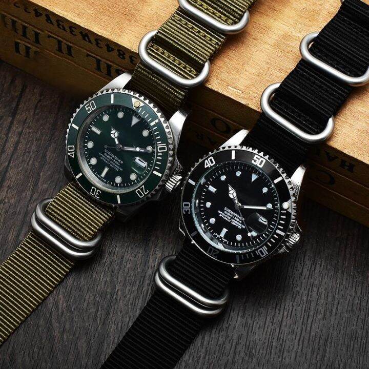 สายนาฬิกาไนลอน-20-มม-22-มม-สำหรับ-omega-seiko-tudor-สไตล์สากลหนากีฬากลางแจ้งผ้าใบนาฬิกาสายนาฬิกา