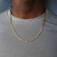 2022 Fashion New Figaro Chain Necklace Men Stainless Steel Gold Color Long Necklace For Men Jewelry Gift Collars Hombres2023