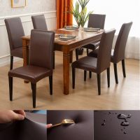 「Xibu workshop」DiningCoversSolid Pu Leatherand Oilproof Stretch DiningProtector Cover Slipcover