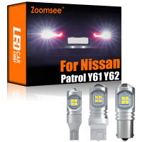 Zoomsee 2Pcs สีขาวย้อนกลับ LED สำหรับ Nissan Patrol Y61 Y62 2000-2019 Canbus ภายนอกไม่มีข้อผิดพลาดสำรองด้านหลังไฟท้ายหลอดไฟ Auto Kit