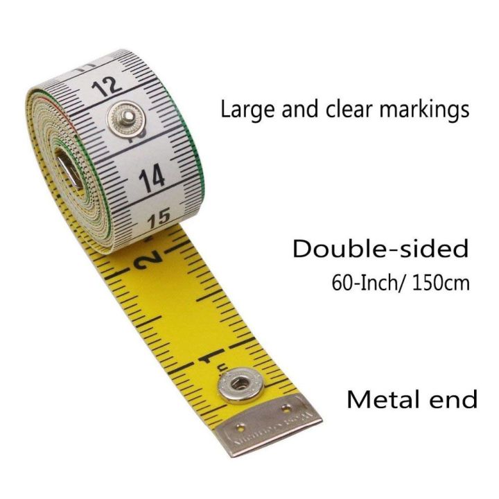 xiegk-เทปตัดเย็บแบบแบนนุ่มคุณภาพเยอรมันพร้อมกระดุมสแน๊ปไม้บรรทัดวัดร่างกายอุปกรณ์เย็บผ้าเมตร