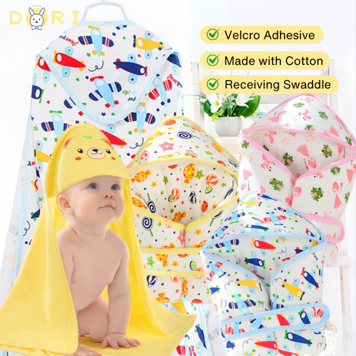 DORI Baby Cotton Instant Hooded Swaddle Wrap Receiving Blanket Sleeping