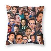 [FAZOZO Home Textile Store] Robert Downey Jr. ภาพตัดปะปลอกหมอนโพลีเอสเตอร์ผ้าลินินกำมะหยี่พิมพ์ซิปตกแต่งบ้านปลอกหมอนอิง