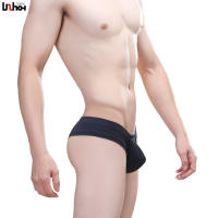 Smooth Breathable Sports Sexy Convex High Elastic Bag Thin Ice Silk Exposed Half Hip Low Waist Mens Boxers 14014