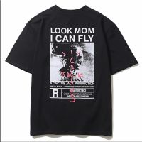 High Street T-Shirt Travis Scott New Fashion Roaring Portrait Print Loose Short Sleeve Crew Neck T-Shirt