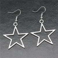 Fashion Handmade Simple Design Silver Color Hollow Star Pendant Earrings Women - Dangle Earrings - Aliexpress