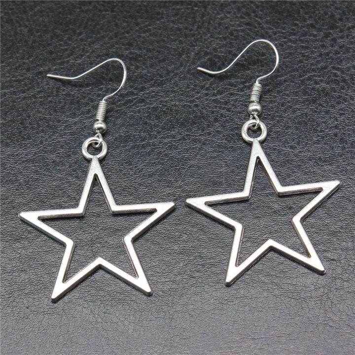 fashion-handmade-simple-design-silver-color-hollow-star-pendant-earrings-women-dangle-earrings-aliexpress