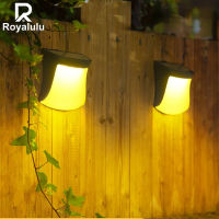 Royalulu Solar LED Lights Outdoor Waterproof Wall Lamps Garden Yard Decoration Path Fence Deck Step Lamp