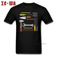 Gadgets T-shirt Men Tools Print T Shirts Unique Mechanic Programmer Tshirt Custom Male Cotton Clothes Black Tops Draw Art